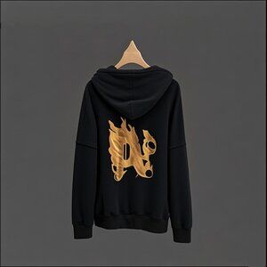 NWT Palm Angels Flame Letter Washed Hoodie